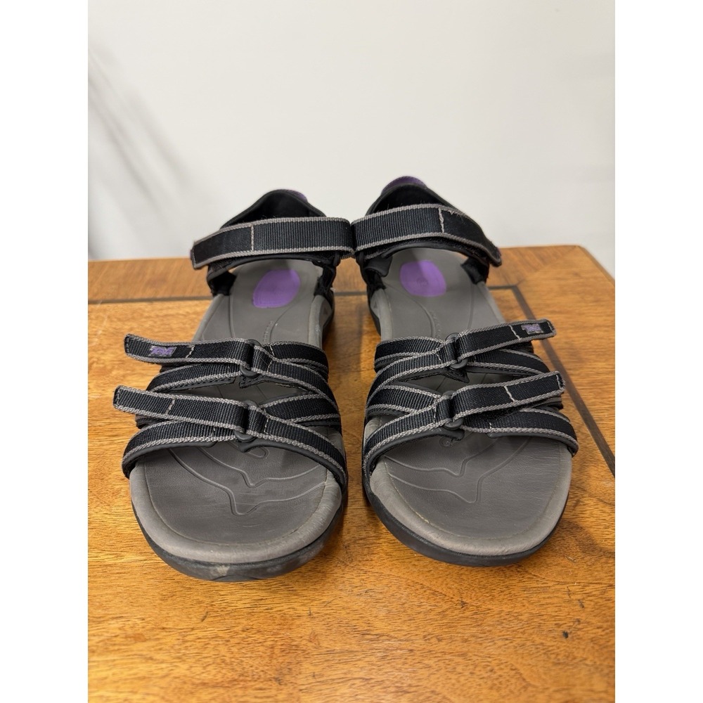 Teva Tirra Sandals Womens Size 8 Black Purple Strappy Hiking Water Shoes Western - Picture 3 of 6